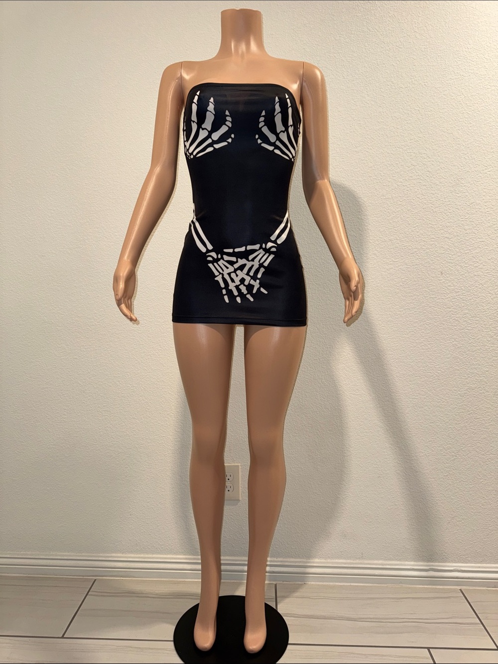 Black Skeleton Mini Dress